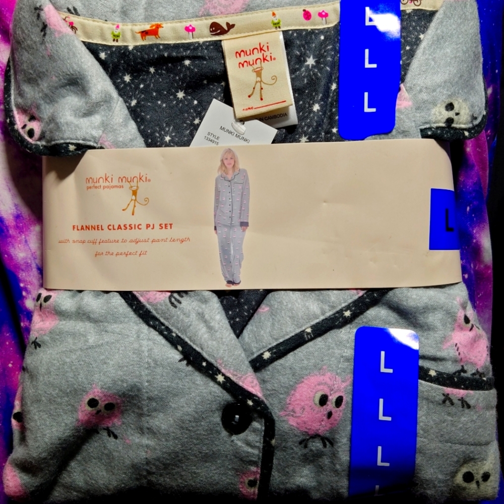 Munki munki night owl flannel pj